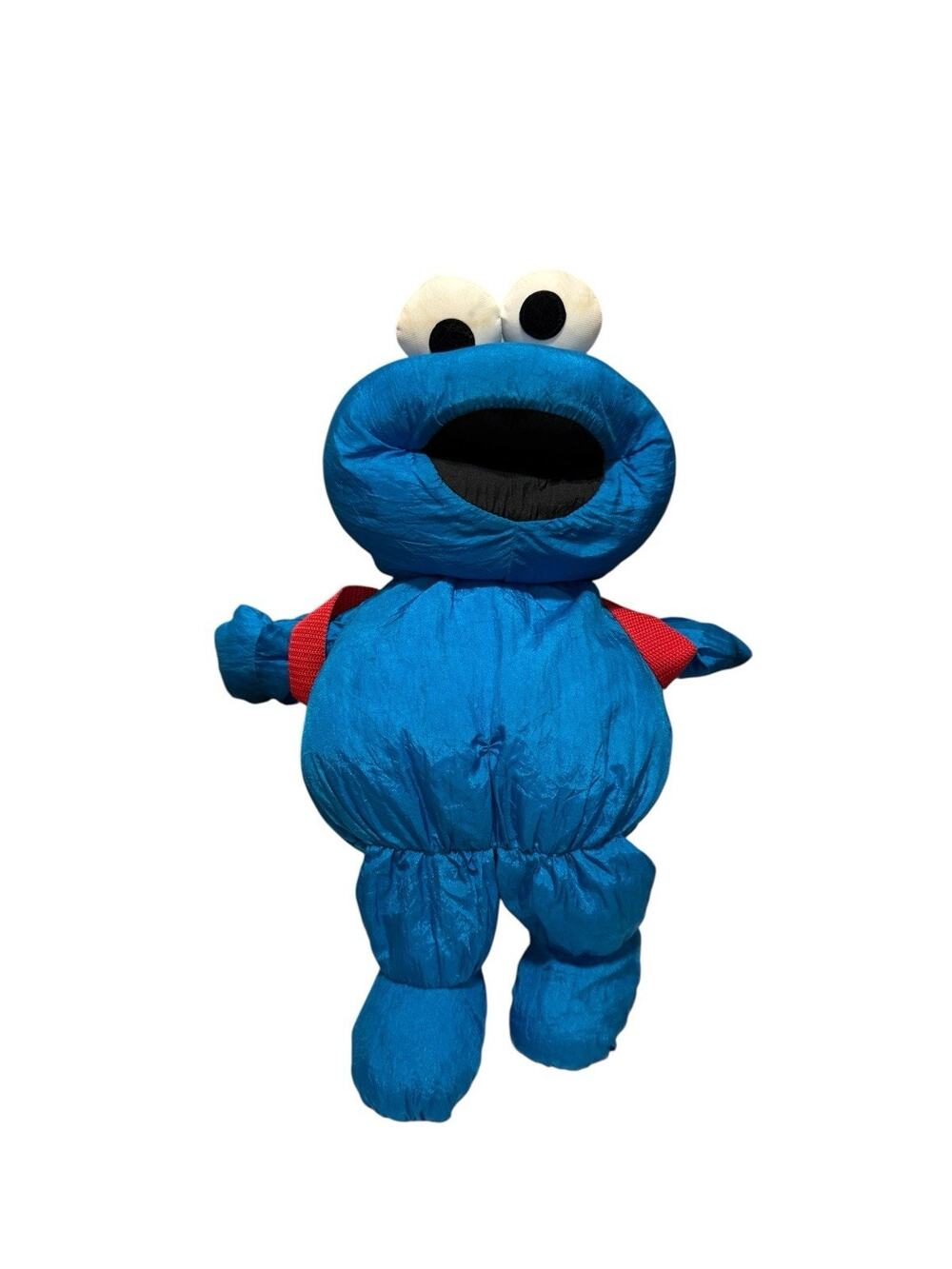 1995 Tyco Sesame Street Hungry Cookie Plush Toy Vintage Nylon NO Plastic Cookies